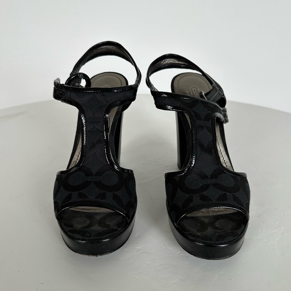 COACH - Lydia Platform Sandals in Black | Size 7 - Picture 3 of 6